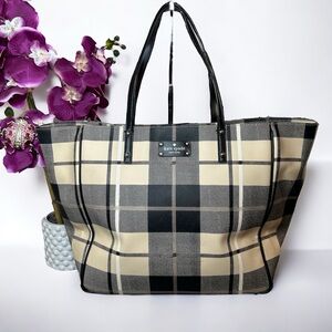 Authentic Kate Spade Extra Large Allison Avenue Sidney Tote Plaid w/ COA (ECU)